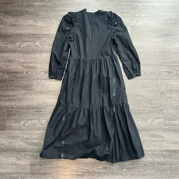 Nation LTD Los Angeles Chic Black Long-Sleeve Dress 100% Pima Cotton - Picture 6 of 8